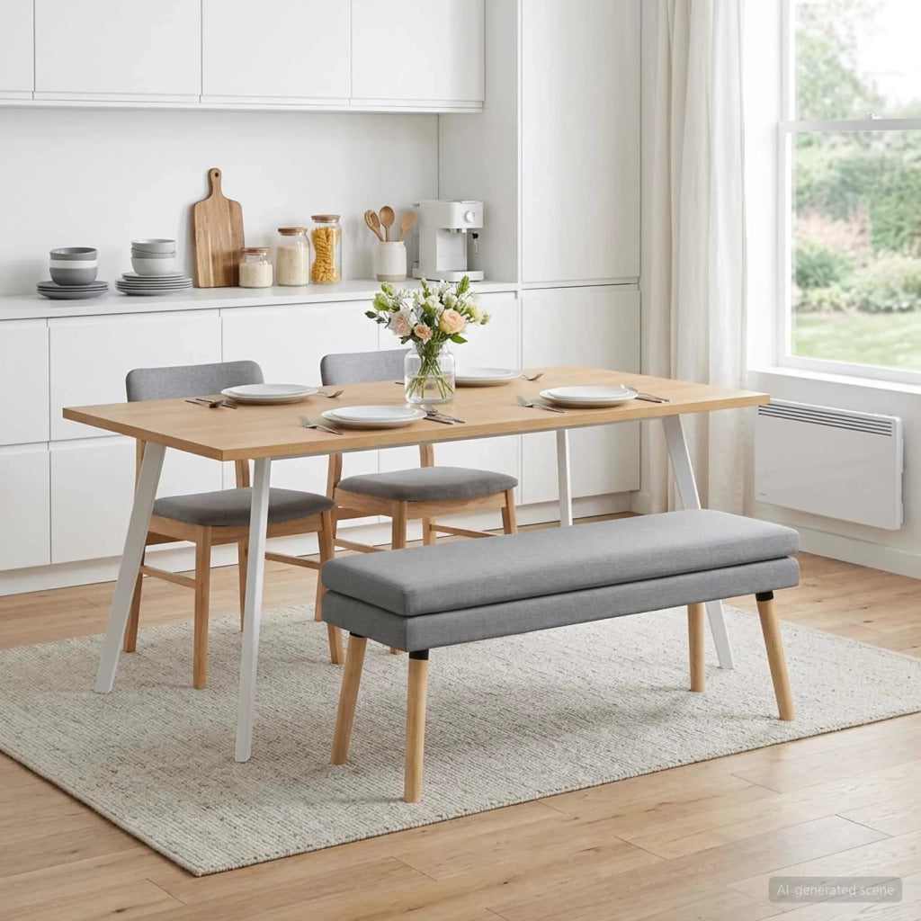 Panchina a doppio strato Grigio Chiaro 110 x 40 x 47 cm Tessuto 42038445
