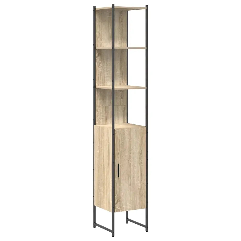 Set di mobili per il Bagno | Armadio da bagno con lo scaffale 3 pz Rovere Sonoma