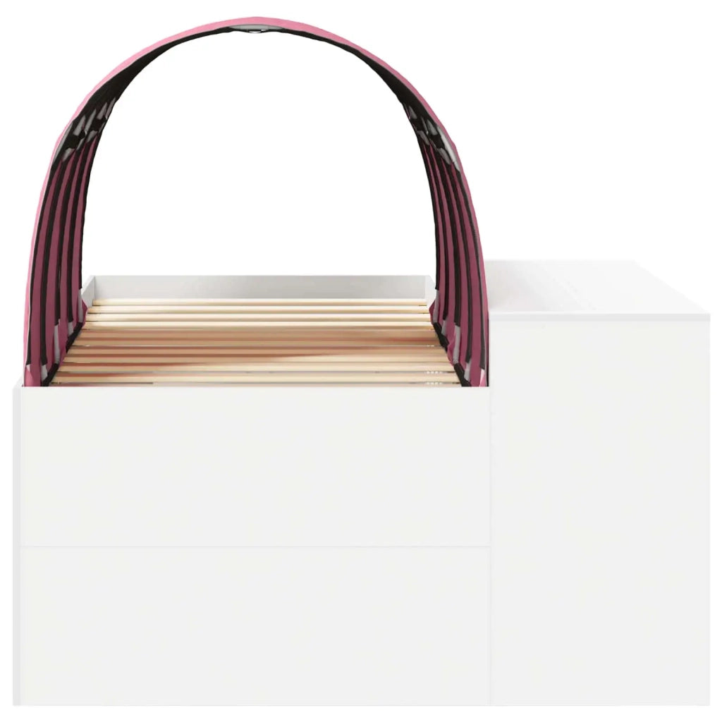 Letto con Tunnel 3 pcs Bianco e Rosa Legno multistrato 3423644