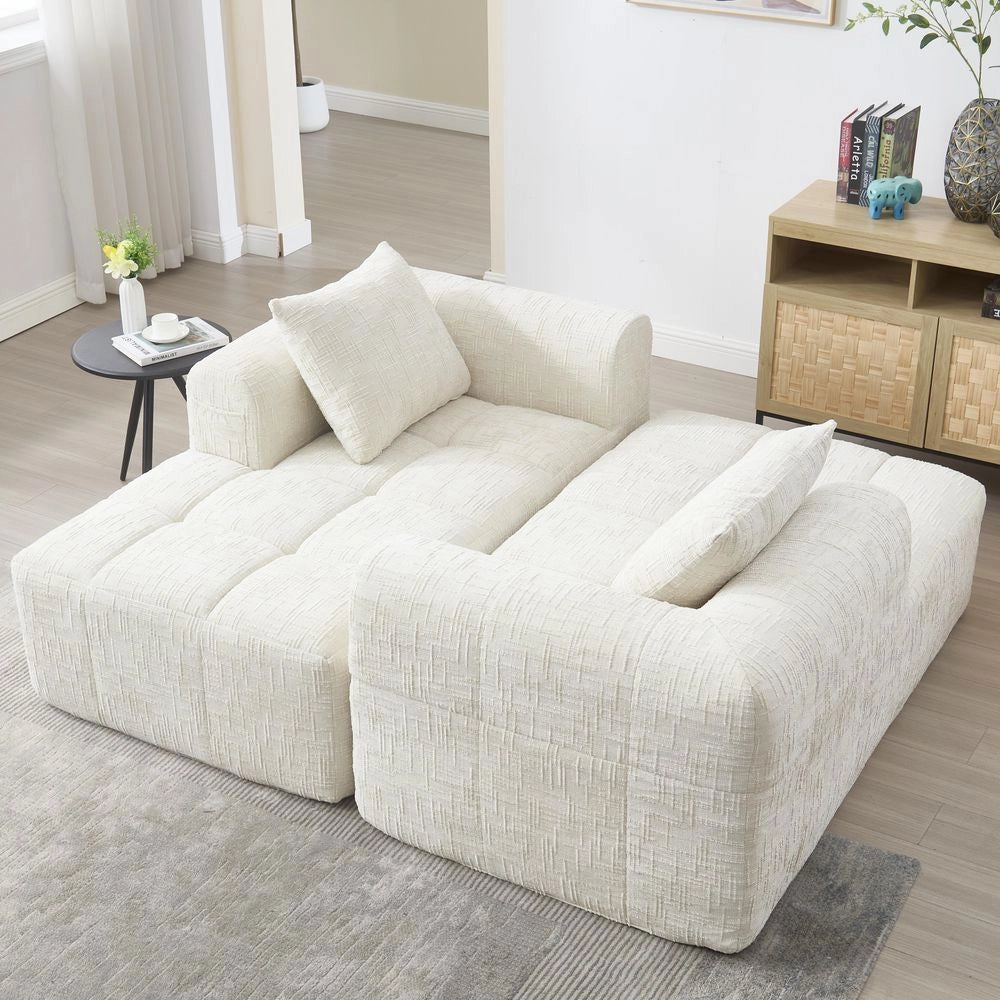 Divano modulare - Xylo - 3 posti L chenille senza montaggio beige