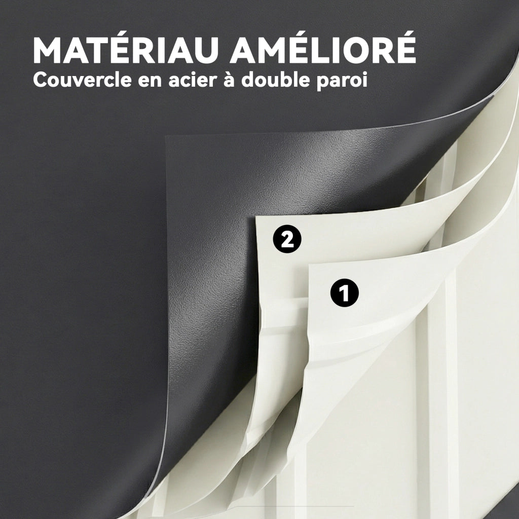 Contenitore da giardino 350L ¨C Xylo ¨C metallo grigio antracite con cuscini
