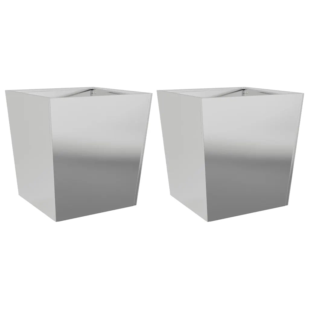 Fioriere da Giardino 2 pz 50x50x50 cm in Acciaio Zincato 851077