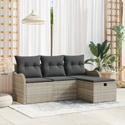 Set Divano da Giardino 4 pcs Grigio chiaro Poly Rattan 3360283