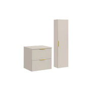 Set da bagno NOXERA 60 cm Cashmere – Marrone congo – piano per lavabo + colonna