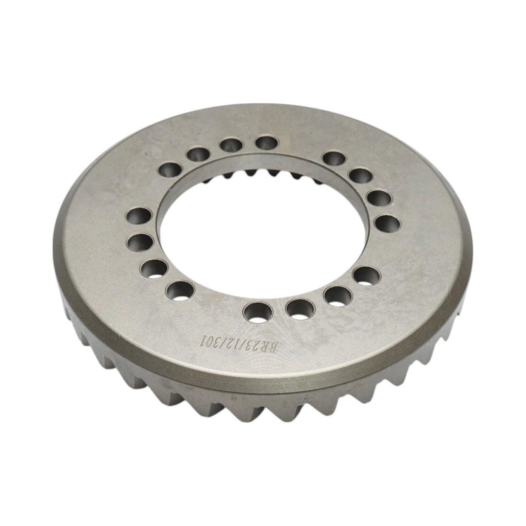 Coppia conica per trattori John Deere, codice OEM RE282665, rapporto denti Z=11/35."