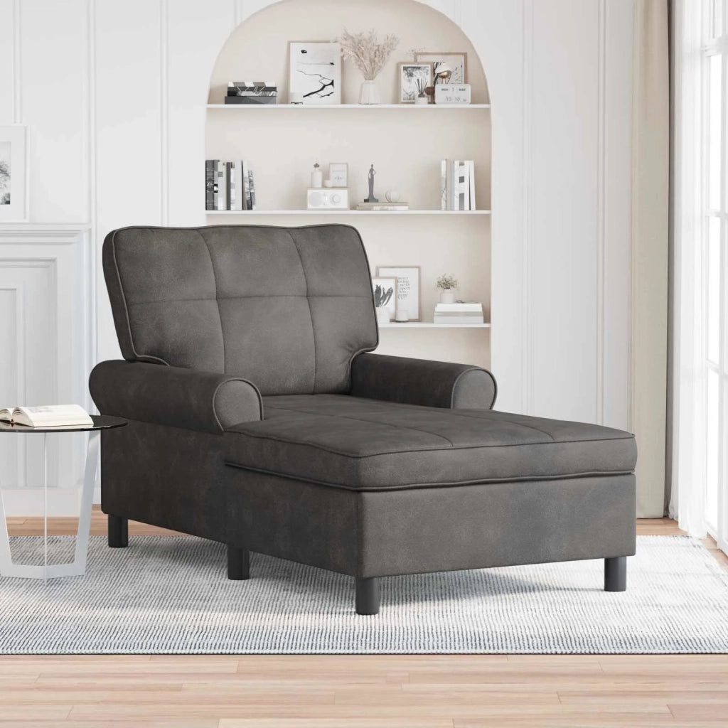 Chaise Lounge | Sedia a Sdraio con cuscino Nero 91 x 157 x 91 cm Pelle Sintetica CFW6751806