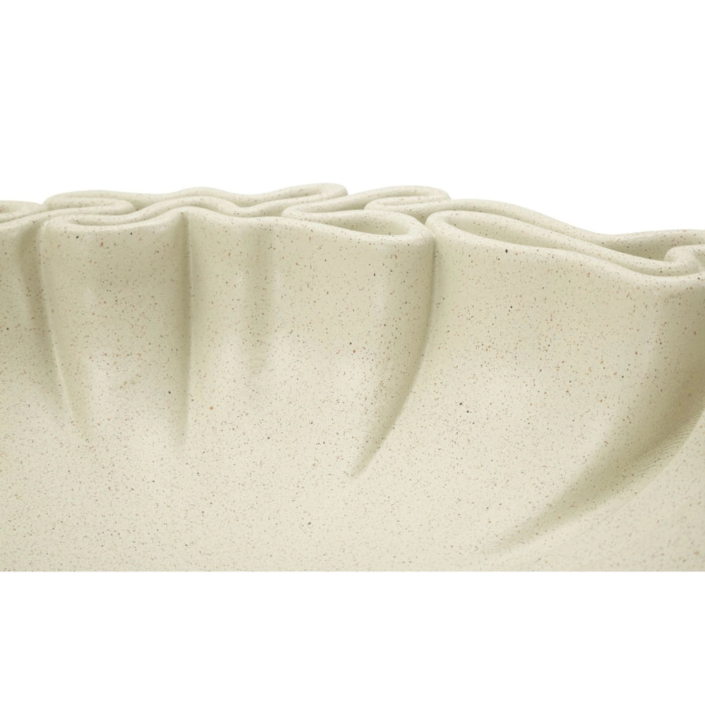 Vassoio decorativo Stons piccolo in poliresina color crema