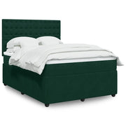 Giroletto a Molle con Materasso Verde Scuro 140x190 cm Velluto 3292349