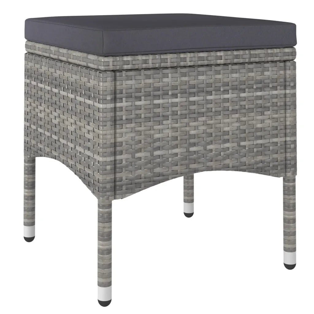 Set Pranzo da Giardino 5 pz Polyrattan e Vetro Temperato Grigio 3058355