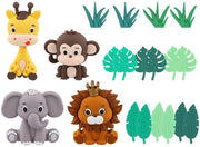 Decorazione per torta jungle a tema verde smeraldo - decorazione per torta ideale per bambini, ragazze e baby shower - perfetta per il primo compleanno e decorazione di festa