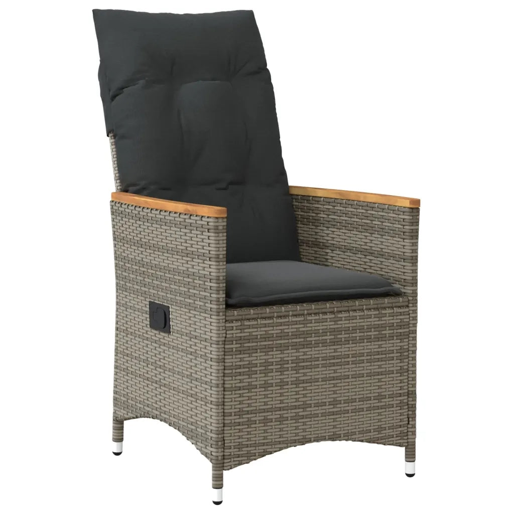 Set da Pranzo da Giardino 9 pz con Cuscini in Polyrattan Grigio 3276854