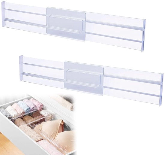 Organizzatori di carico adattabili, ladini, separatori di carico espandibili, adatti per armadietti della cucina, della camera da letto, della stanza da bagno, dei comò e degli armadietti del ufficio, 2 pezzi