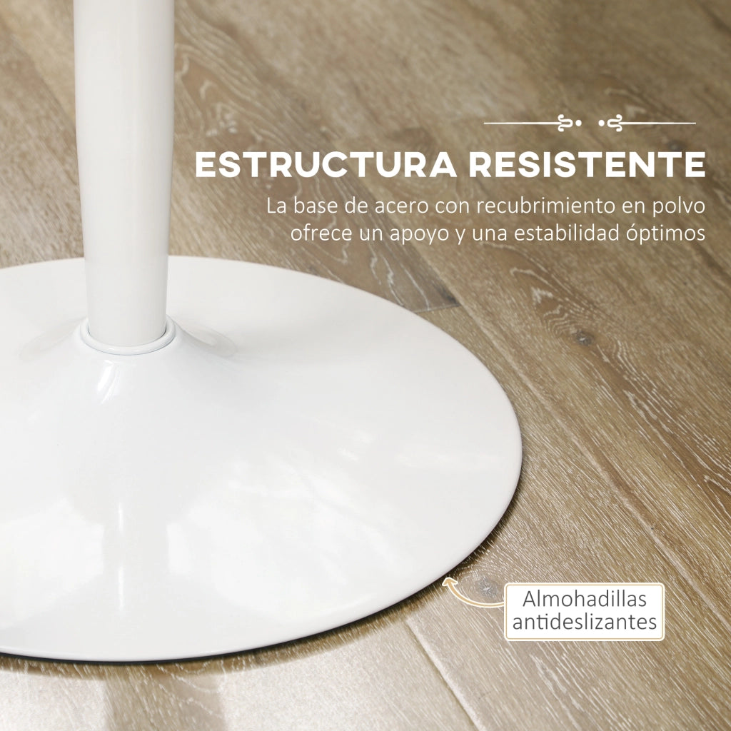 Tavolo da pranzo rotondo per 2 persone ¨C zephmum ¨C bianco, acciaio, ?80x75 cm