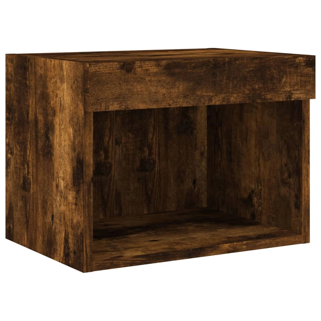 Mobile TV multimediale scaffale TV credenza mobile TV sala da pranzo soggiorno camera da letto con illuminazione a LED 5 pezzi rovere affumicato legno ingegnerizzato marrone 02_0029405
