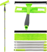 Set di pulizia finestre estensibile 2-in-1 per una pulizia efficiente e sicura del vetro
