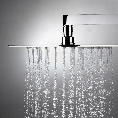 Kit doccia braccio 25 cm e soffione rettangolare 25x15 cm cromato lucido