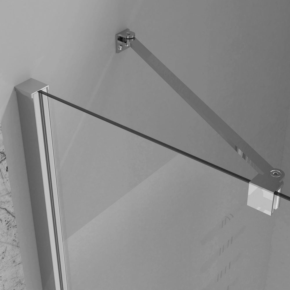 Box doccia angolare 80x80 in vetro temperato trasparente battente con profili cromo Neos