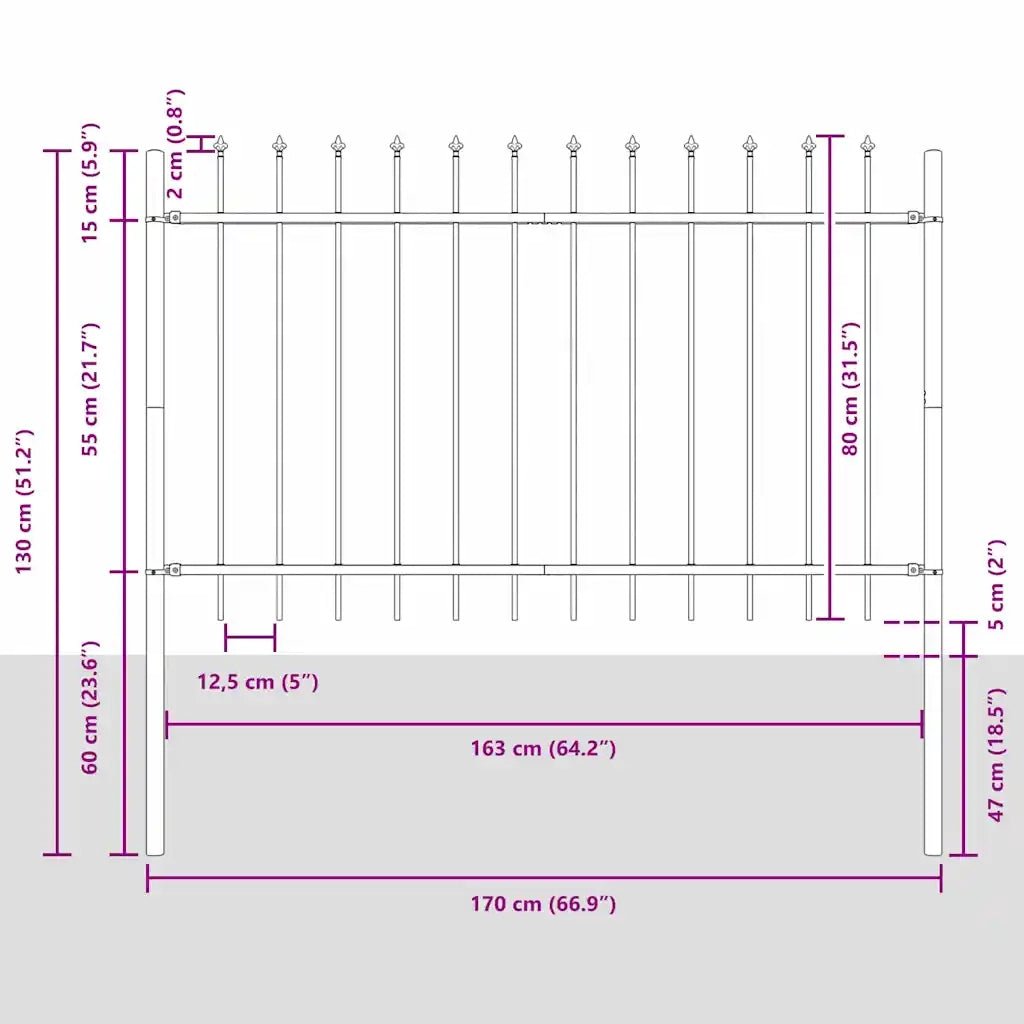 Recinzione per Giardino 9 pcs Bianco 15,3 x 0,8 m 3334179
