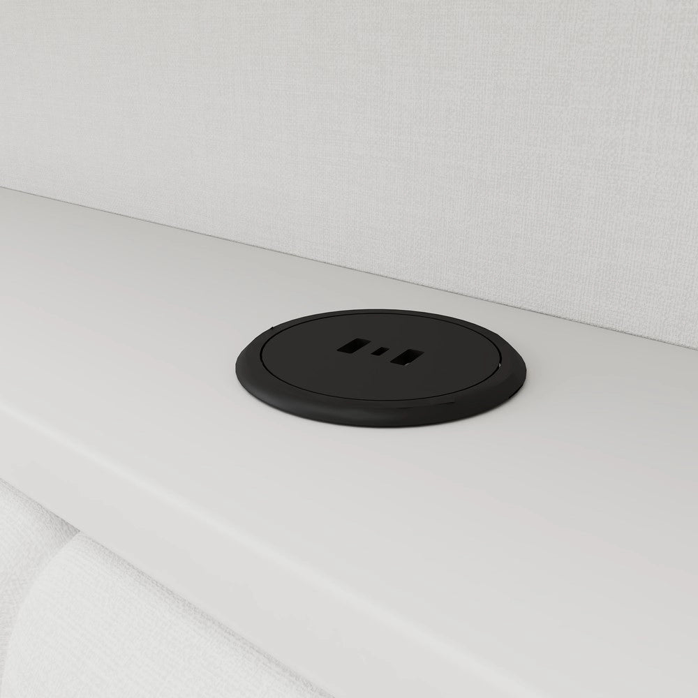 Letto Singolo Imbottito con Contenitore, USB, LED e Scarpiera ¨C Xylo ¨C Bianco 90x200
