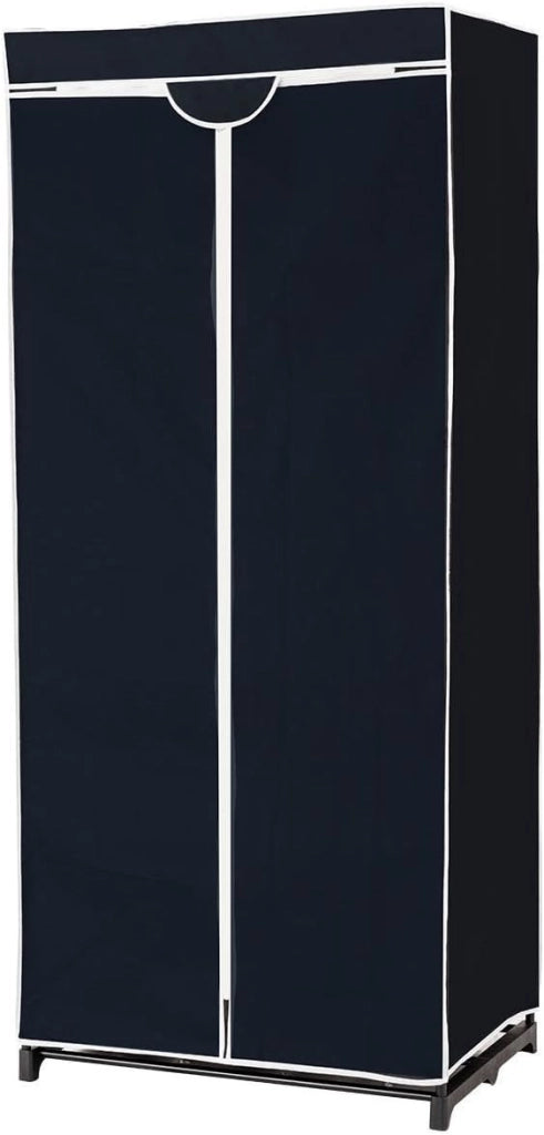 Armadio in Tessuto Armadio Cabina Pieghevole con Asta Appendiabiti, Vari Colori Disponibili, 75 x 50 x 170cm (Nero)