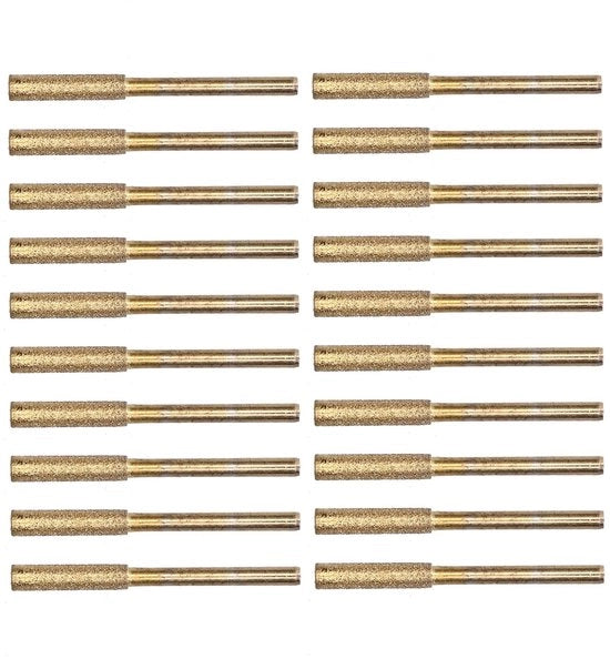 Kit di abrasivi per catene per catene per tagliabassi - 20 pezzi - Serratura diamantata - Lapsi per catene per tagliabassi - 4,0/4,8/5,5 mm - Materiale amarillo resistente