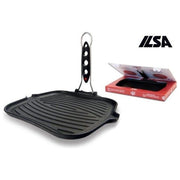 Ilsa 0235025 Dietella Go Bistecchiera Quadrata in Ghisa Smaltata con Indicatore Termico 25x25 cm colore Nero