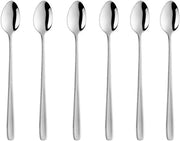 Set di 6 cucchiai in acciaio inossidabile per caffè, espresso e dessert - 20 cm cucchiai per gelato