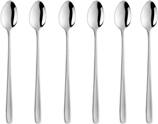 Set di 6 cucchiai in acciaio inossidabile per caffè, espresso e dessert - 20 cm cucchiai per gelato