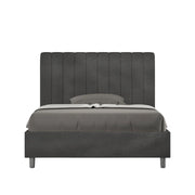 BS COM Letto una piazza e mezza contenitore imbottito 120x190 microfibra grigio