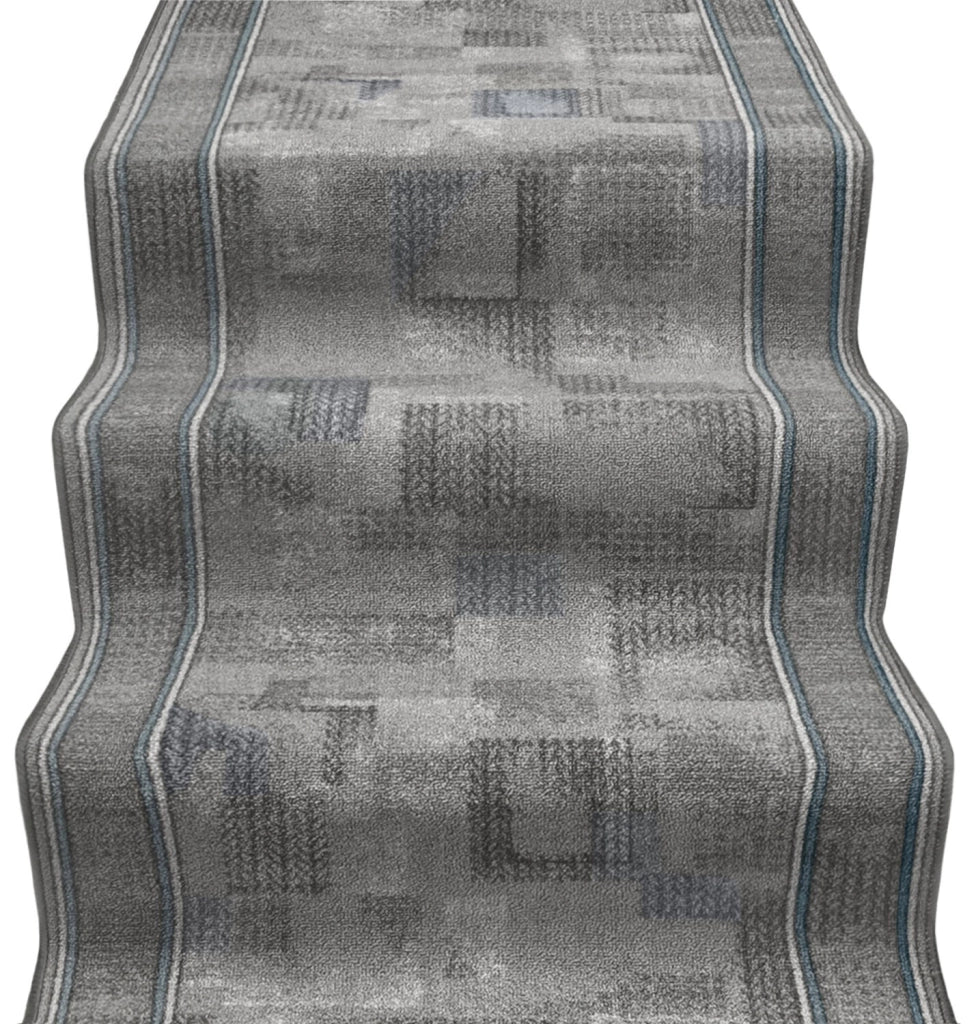 Passatoia Scala Scalinata Ingresso 67x260 Cm Bordata Tappeto Corridoio Gradini Antiscivolo Grigio