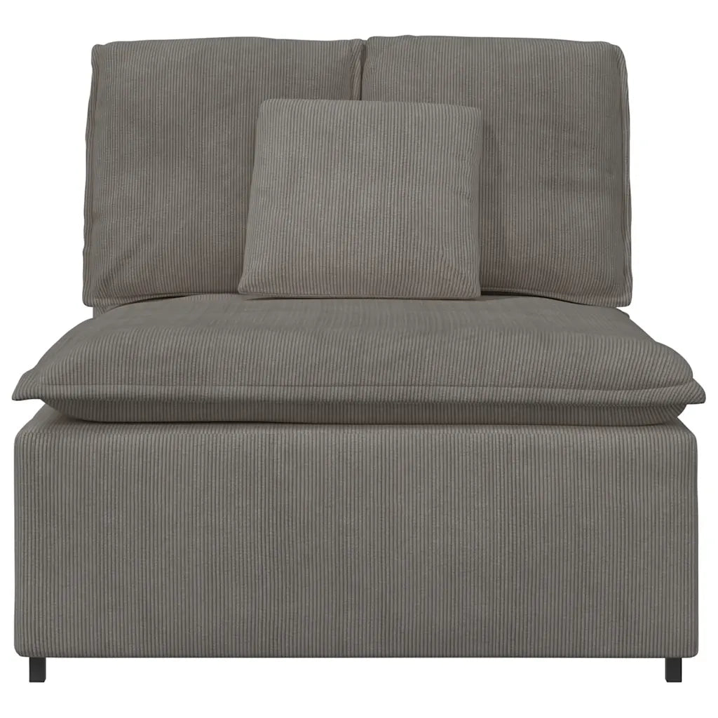 Modulo Centrale Divano Modulare con Cuscini Grigio Chiaro 100cm 616271
