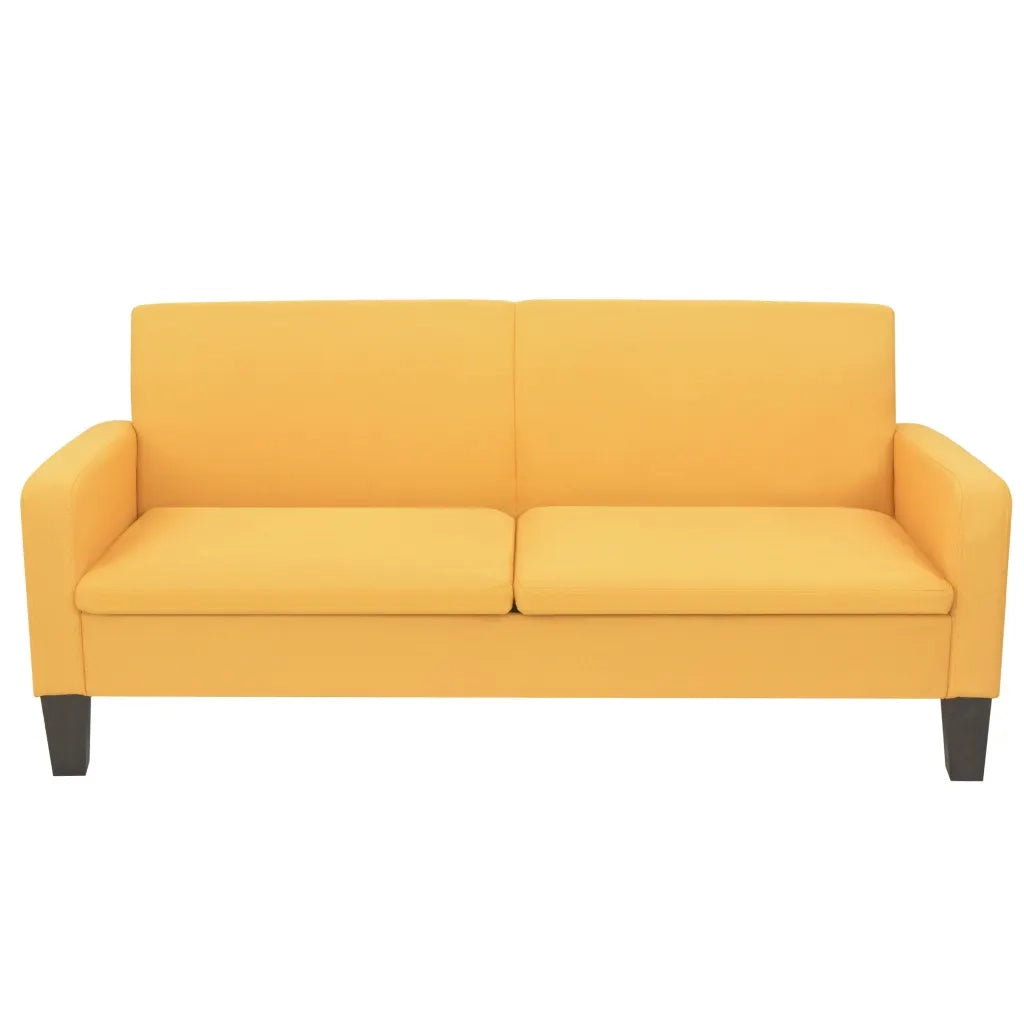 Divano a 3 Posti 180x65x76 cm Giallo 244713