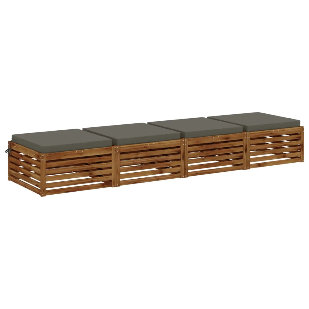 Cuscini per Sedia in 4 Pezzi SOEST 4 pz 100% Poliestere Grigio 945070