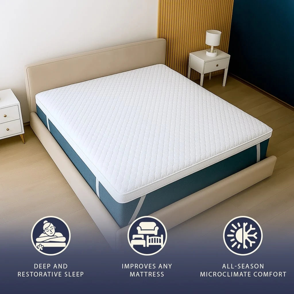 Topper 90 x 200 in Memory Foam con Altezza di 5 cm | Traspirante e Anallergico | Prodotto in Italia