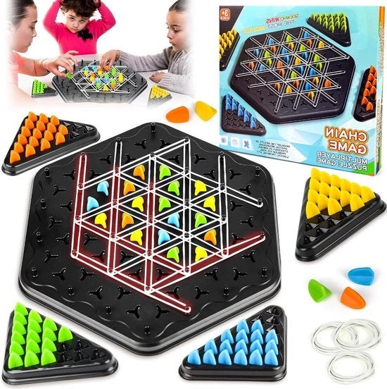 Gioco da Tavolo Interattivo a Tre - Strategia del Tris - Cinture in Gomma - Gioco della Tripla Freccia - Festa di Famiglia