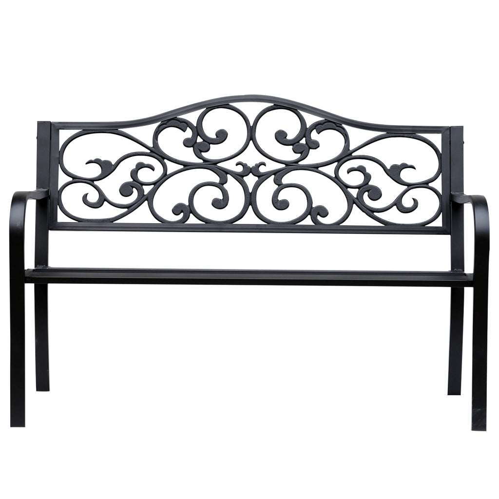 Panchina da giardino 3 posti ¨C Xylo ¨C metallo nero 127x60x85 cm