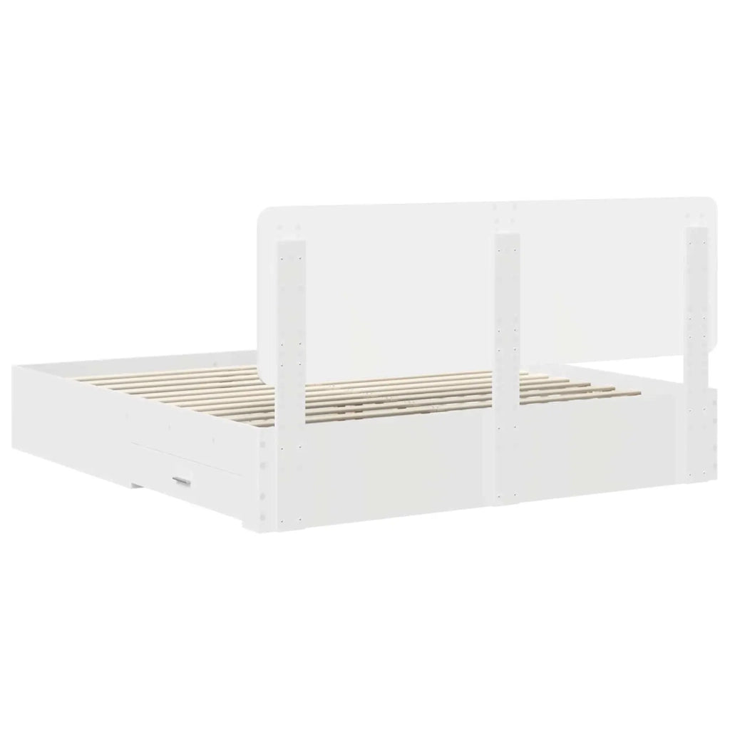 Letto matrimoniale | Letto per adulti | Struttura del letto Bianco 180 x 200 cm Legno multistrato