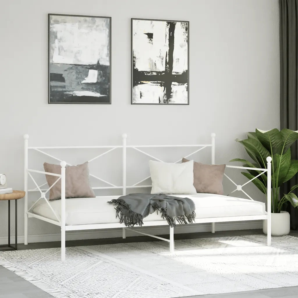 Dormeuse senza Materasso Bianco 100x200 cm in Acciaio 4104684