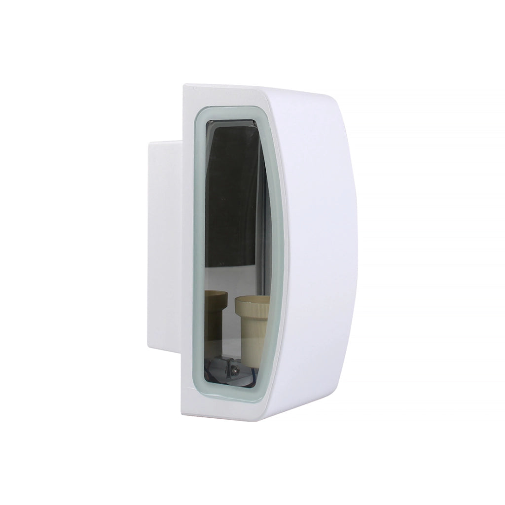 LAMAPADA DA PARETE PER ESTERNO IP65 CON ATTACCO E27 - APPLIQUE IN ALLUMINIO BIANCO E VETRO IDEALE PER GIARDINI E VIALETTI