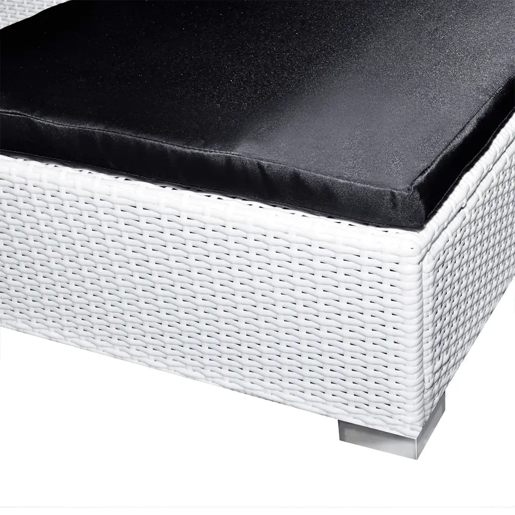 Set Divani da Giardino 8 pz con Cuscini in Polyrattan Bianco 41265