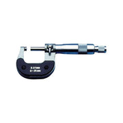 GDM 94294 Panter Micrometro per Uso Esterno Apertura 0 25 mm Risoluzione 0 01 mm Finitura Cromata Opaca Superfici Contatto 6 35 mm con Metallo Duro Bloccaggio a Leva Frizione a Scatto colore Nero