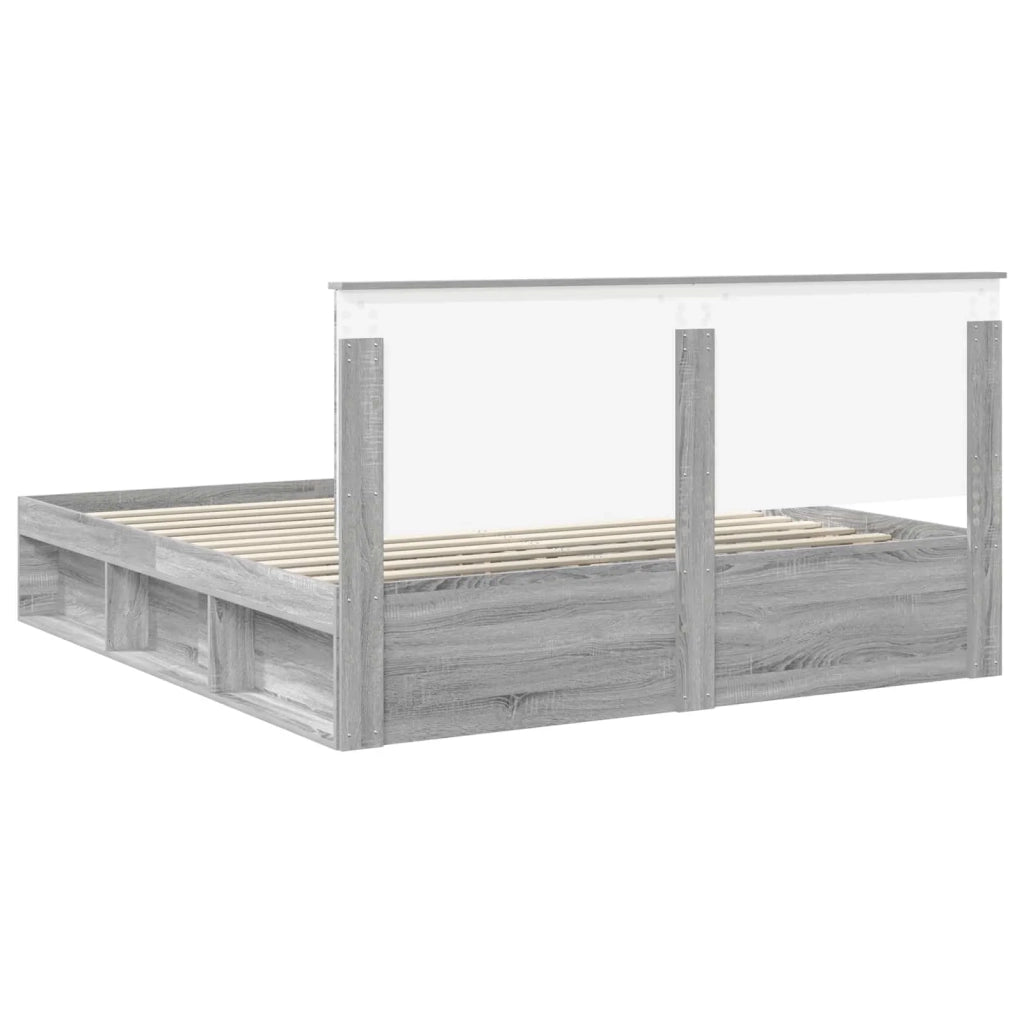 Struttura del letto Grigio Sonoma 200 x 200 cm Pino massello 3409314