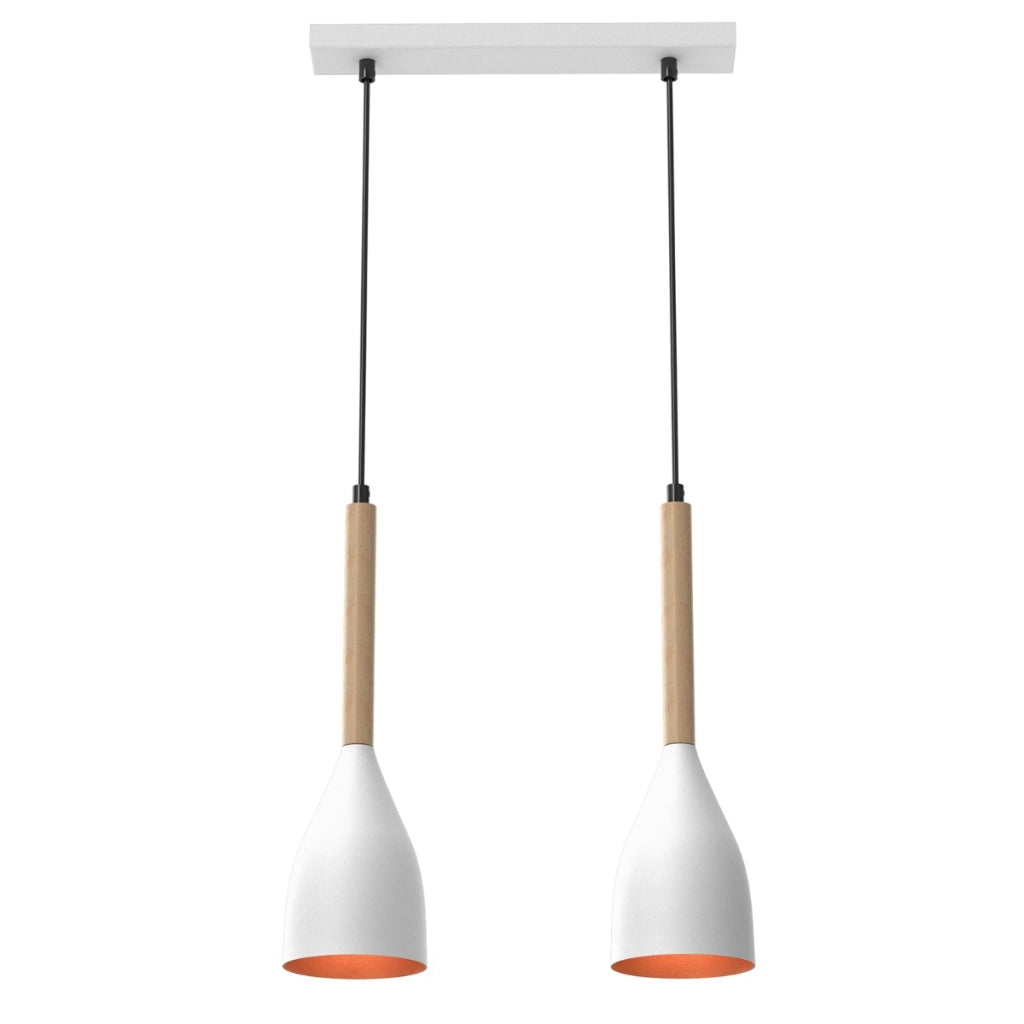 Lampada sospensione bianca 2 luci E27 Muza Luminex