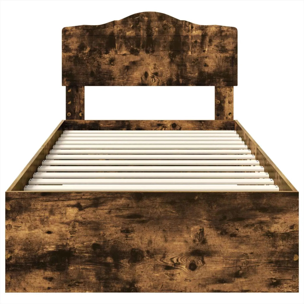 Letto singolo | Letto per adulti | Struttura del letto Rovere fum¨¦ 70 x 190 cm Legno multistrato