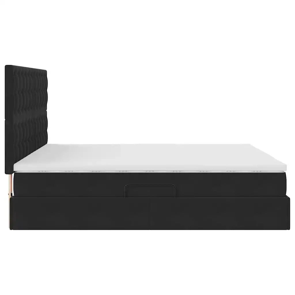 Letto con contenitore e materasso Nero 180 x 200 cm Velluto 3372167