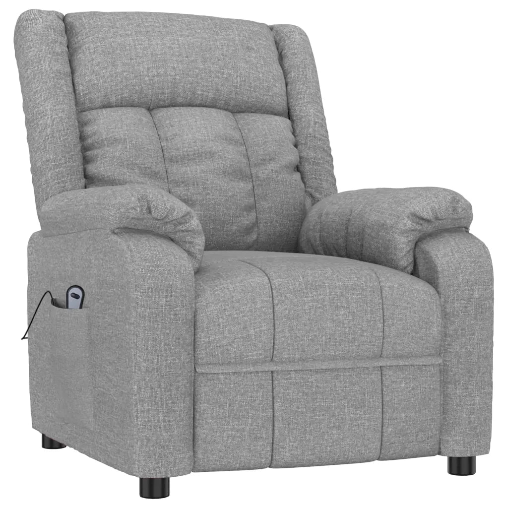 Poltrona Elettrica Reclinabile Grigio Chiaro in Tessuto 3143567