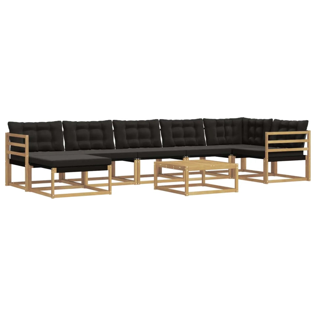 Set di divani da esterno 8 pcs Bianco e Nero 3388914