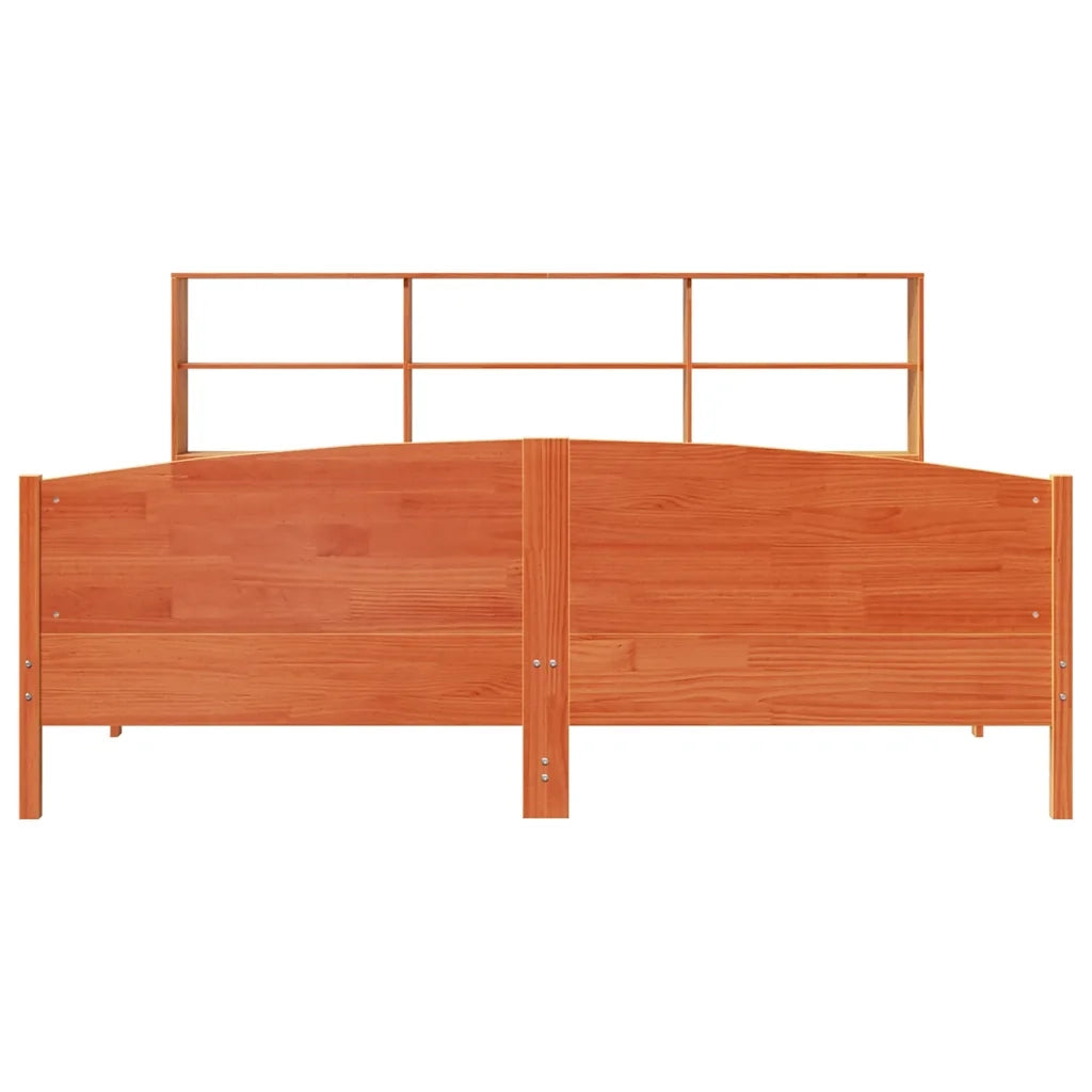 Letto Libreria senza Materasso Marrone Cera 180x200 cm in Pino 3323097