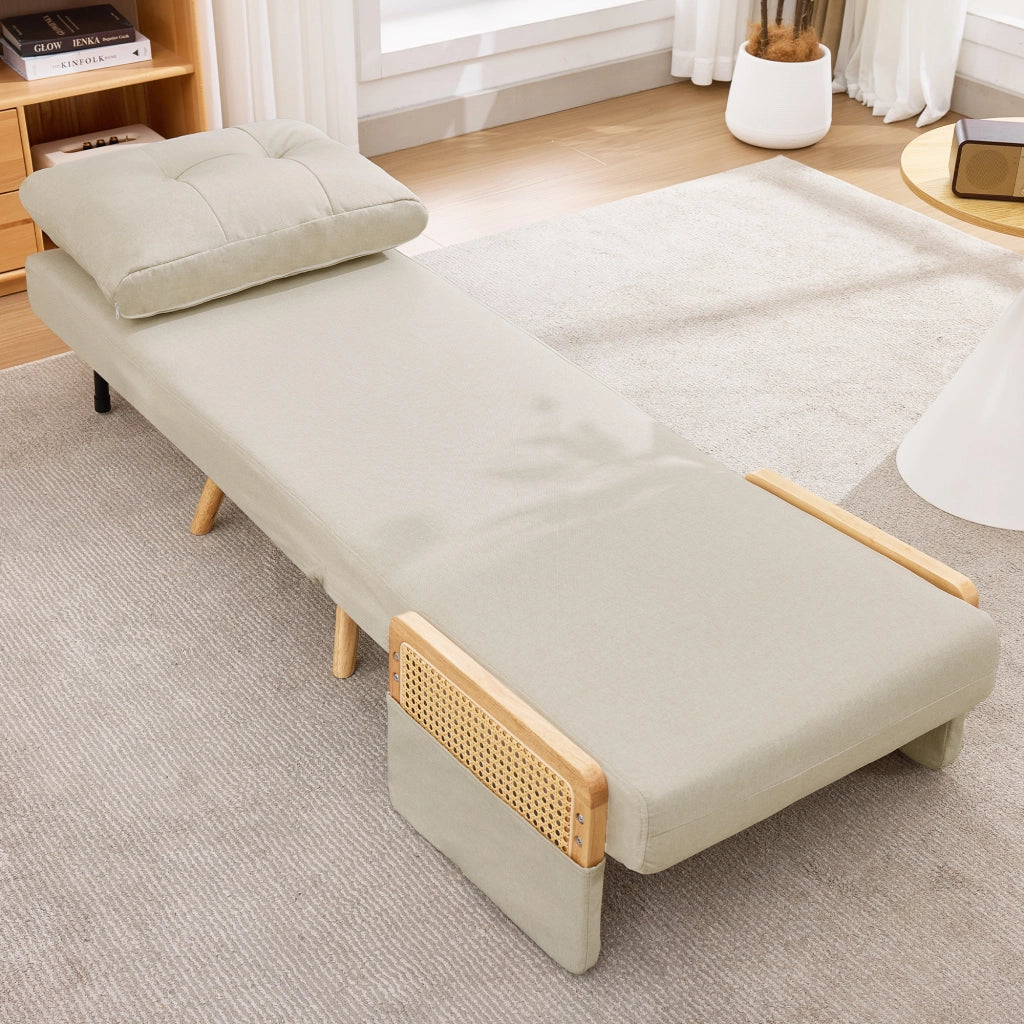 Poltrona letto 3 in 1 con funzione letto, reclinabile a scomparsa e letto per gli ospiti, poltrona imbottita con schienale regolabile in 5 posizioni e