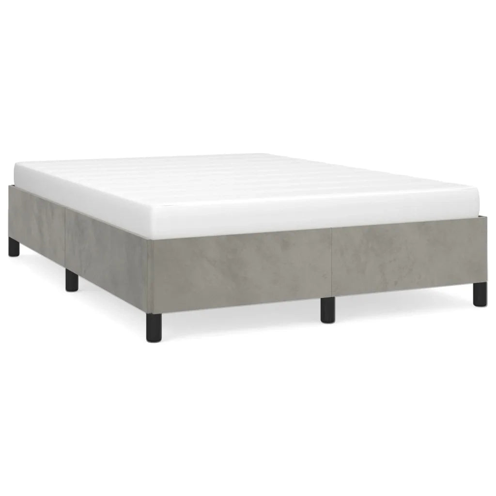 Giroletto senza Materasso Grigio Chiaro 140x190 cm Velluto 347318